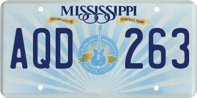 MS license plate AQD263