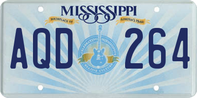 MS license plate AQD264