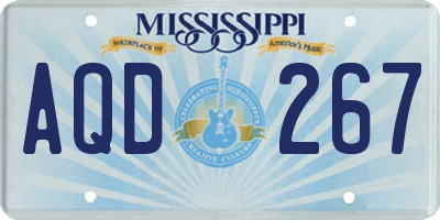 MS license plate AQD267