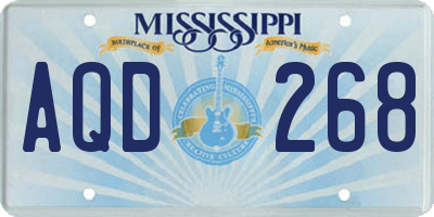 MS license plate AQD268