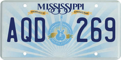 MS license plate AQD269