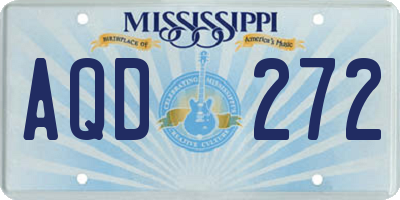 MS license plate AQD272