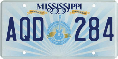 MS license plate AQD284