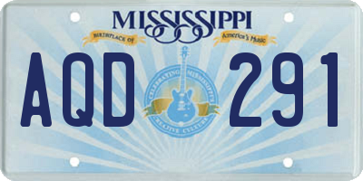 MS license plate AQD291