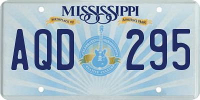 MS license plate AQD295