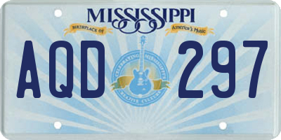 MS license plate AQD297