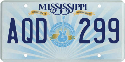 MS license plate AQD299