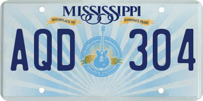 MS license plate AQD304