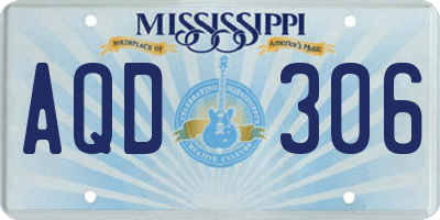 MS license plate AQD306
