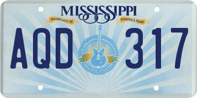 MS license plate AQD317