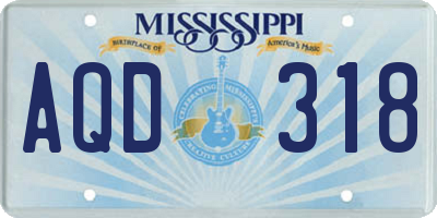 MS license plate AQD318