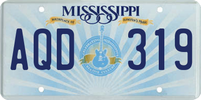 MS license plate AQD319