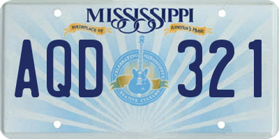 MS license plate AQD321
