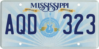 MS license plate AQD323