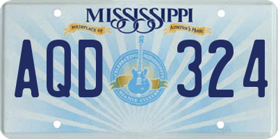MS license plate AQD324