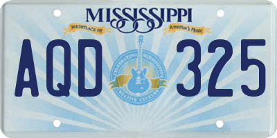 MS license plate AQD325