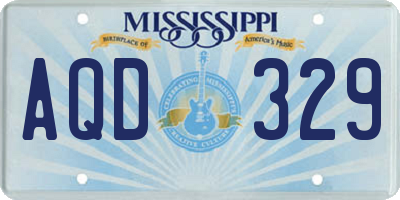 MS license plate AQD329