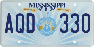 MS license plate AQD330