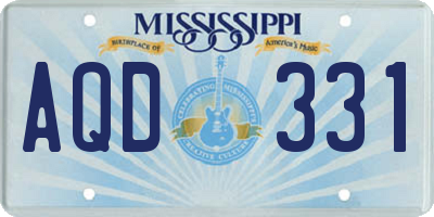 MS license plate AQD331