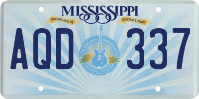 MS license plate AQD337