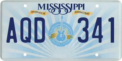 MS license plate AQD341