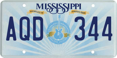 MS license plate AQD344