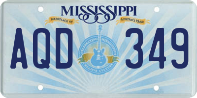 MS license plate AQD349