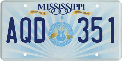 MS license plate AQD351