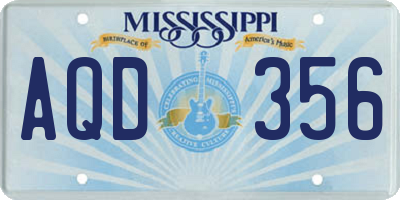 MS license plate AQD356