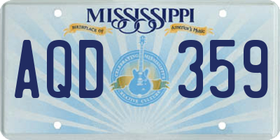 MS license plate AQD359