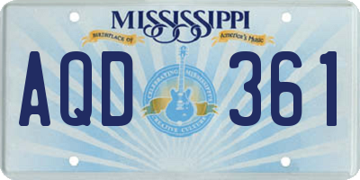 MS license plate AQD361