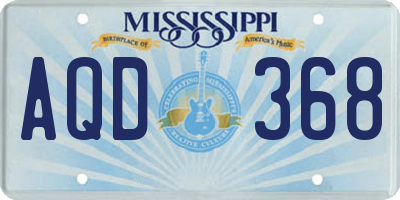 MS license plate AQD368