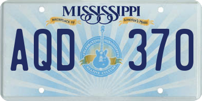 MS license plate AQD370