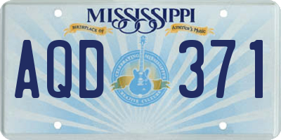 MS license plate AQD371