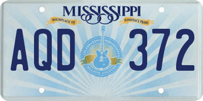 MS license plate AQD372