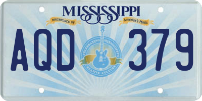 MS license plate AQD379