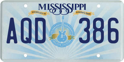 MS license plate AQD386