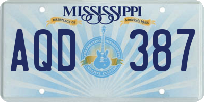 MS license plate AQD387