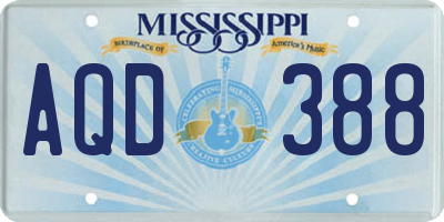MS license plate AQD388