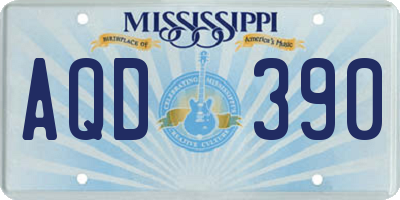 MS license plate AQD390