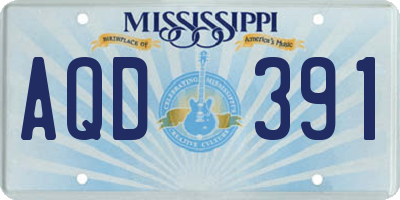 MS license plate AQD391
