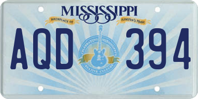 MS license plate AQD394