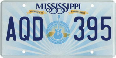 MS license plate AQD395