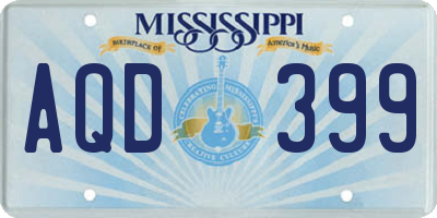 MS license plate AQD399