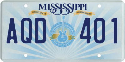 MS license plate AQD401
