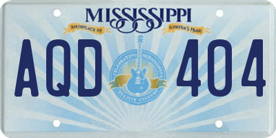 MS license plate AQD404