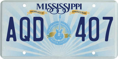 MS license plate AQD407