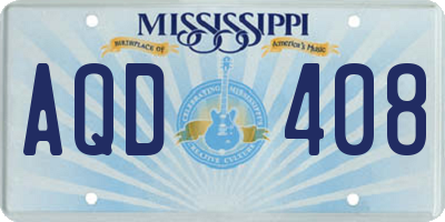 MS license plate AQD408
