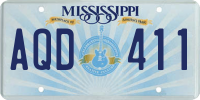 MS license plate AQD411