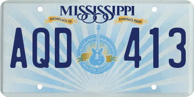 MS license plate AQD413